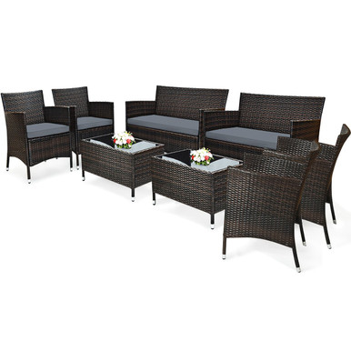 Rattan Patio Furniture Set (8-Piece Set)
