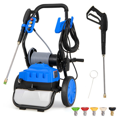 Photos - Pressure Washer Costway 2300-PSI 1.8-GPM Electric  with Wheels & 5 Quick Connect Nozzles HCST05227 