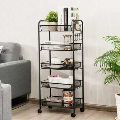 5-Tier Mesh Rolling Storage Utility Cart