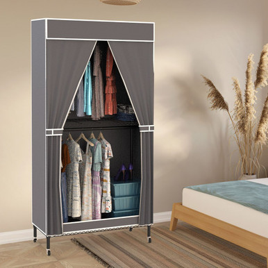 2-Tier Clothing Rack with Cover