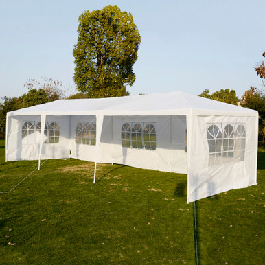 Costway 10'x30'Party Wedding Tent Canopy Heavy duty Pavilion 5 Sidewall - White