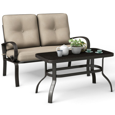 Patio Loveseat and Coffee Table Set (2-Pieces)