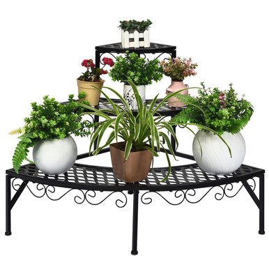 Metal 3-Tier Corner Plant Stand