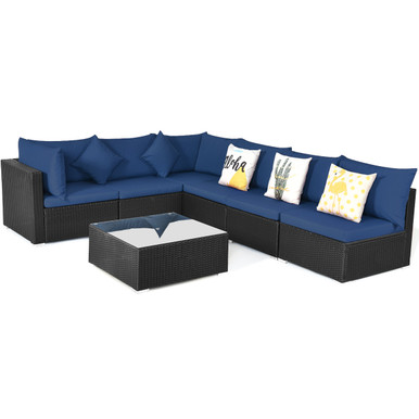 7-Piece Patio Rattan Sofa Set