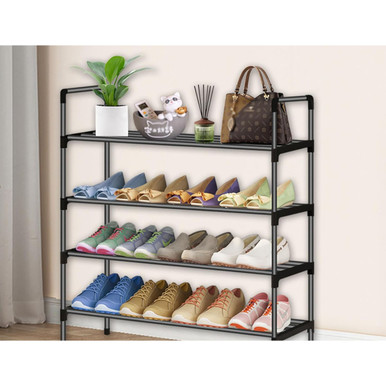 4-Tier Metal Stackable Shoe Rack (2-Pack)
