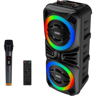 BR-35K Portable Bluetooth Speaker with Karaoke Function and DJ Lights