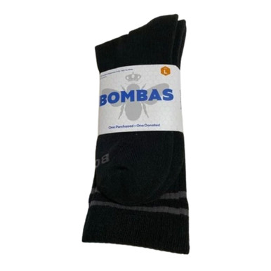 BOMBAS Honeycomb Crew Socks - Black/Gray - Small
