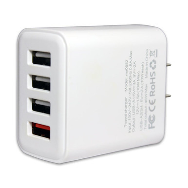 48W 4-Port USB Wall Charger (1 to 5-Pack)