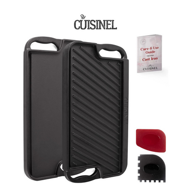 Cuisinel Cast Iron Dual Handle Flat Grill Pan
