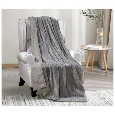 Chevron Jacquard Braided Oversized Throw Blanket