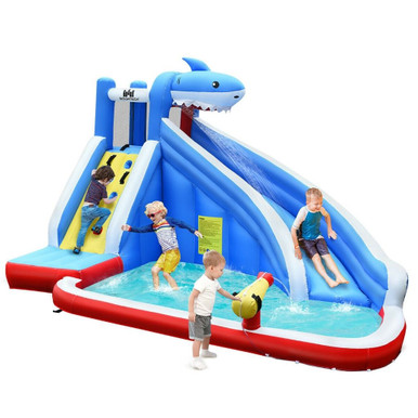 Inflatable Shark Water Slide Bounce House (With or Without Blower)
