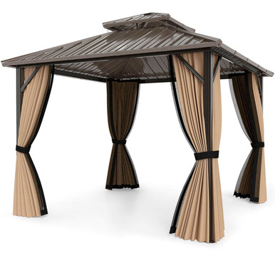 Hardtop Gazebo with Double Sidewalls