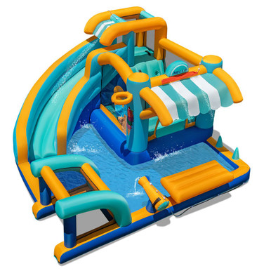 Inflatable Water Park with Climbing Wall - 750W Blower