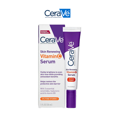 CeraVe Vitamin C Serum with Hyaluronic Acid, 1oz (2-Pack)