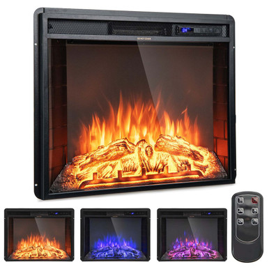 Photos - Electric Fireplace Costway 26" Recessed  Heater with Remote Control FP10031US-DK 