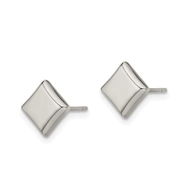Polished Titanium Square Earrings