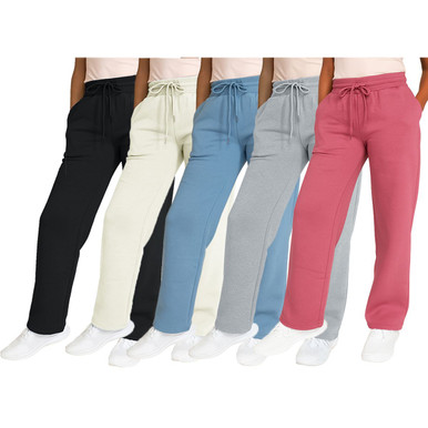 Women's Heavyweight Loose-Fit Fleece-Lined Sweatpants (3-Pack)