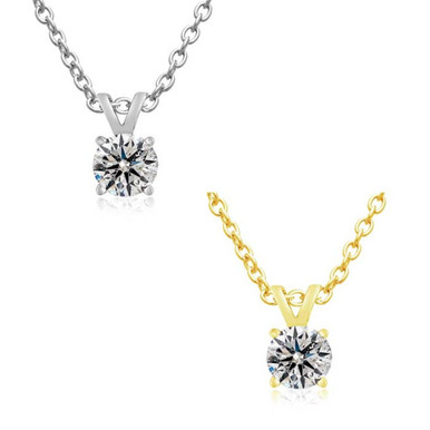 14 Carat Lab Created Diamond Necklace  14 Carat Diamond Necklace WG