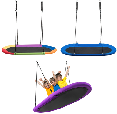 Photos - Swing / Rocking Chair Costway Oval 60-Inch Surfer Saucer Tree Swing - Multicolored UNTIL-SP37084 