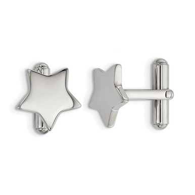 Men's Stainless Steel Polished Star CuffLinks