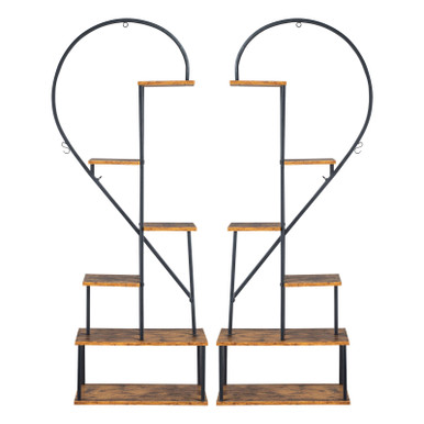 Heart Shape 6-Layer Indoor Plant Rack (2-Pack)