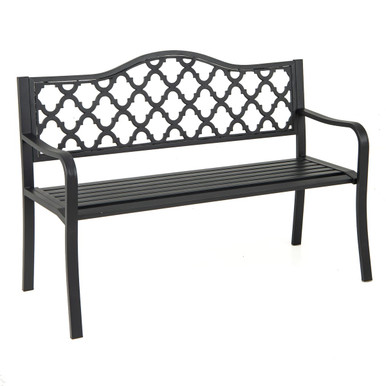50.5" Slatted Metal Garden Bench