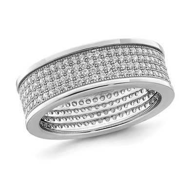 Photos - Ring Gem & Harmony Sterling Silver Eternity Band  with Pave Synthetic Cubic Zirconia -  size: 8 68QGG7117CZ-8