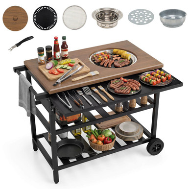 Outdoor Korean BBQ Grill Dining Cart