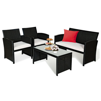 Rattan Outdoor 4-Piece Patio Furniture Set