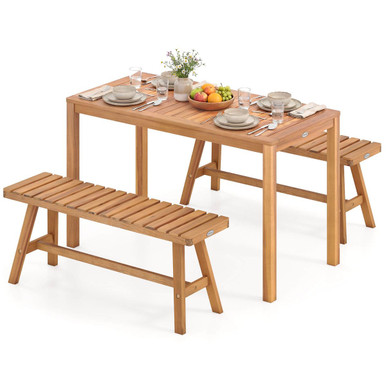 Acacia Wood Patio Dining Set (3 Pieces)