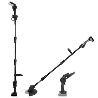 3-in-1 Cordless Electric Pole Saw, Mini Chainsaw, and Grass Trimmer