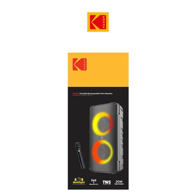 Kodak 4" Double-Woofer Party Tower Speaker with Mic