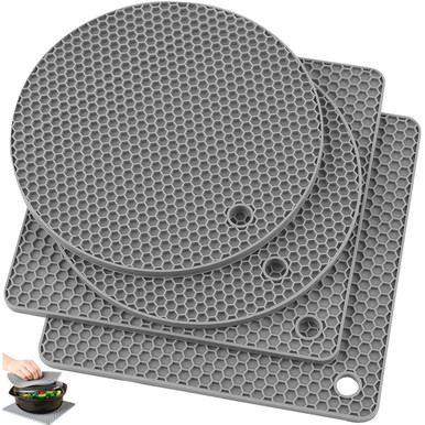 Honeycomb Silicone Trivet Set (4-Pieces)