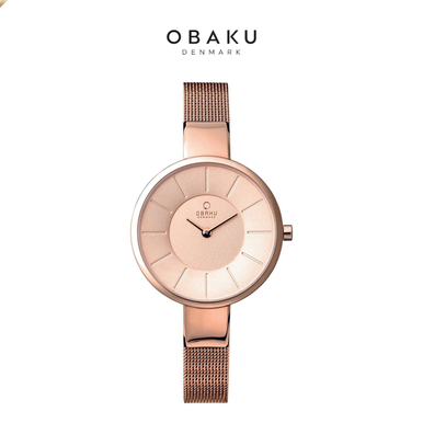 Obaku Womens Denmark Rose Gold Dial Watch