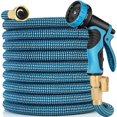 Expandable Flexible Garden Hose with 10 Function Spray Nozzle