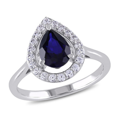 Photos - Ring Gem & Harmony 2.20 Carat  Lab-Created Blue and White Sapphire  -  size: 5 68DLG43231CSA-5(ctw)