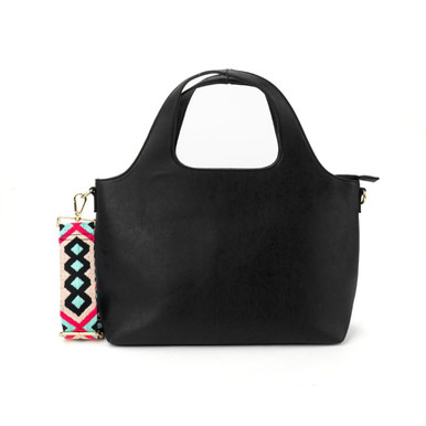 Tatum Tote | Choose Your Strap - Brown / Tan/Silver Stripe