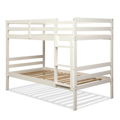 Wood Twin Over Twin Bunk Beds with Ladder - Espresso