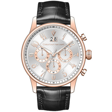 Christian Van Sant Mens Heritage Silver Dial Watch