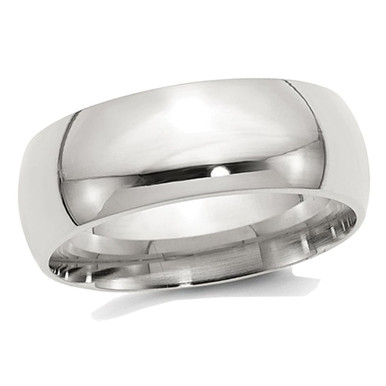 Men's Sterling Silver 8mm Comfort Fit Wedding Band Ring - Ring size: 6