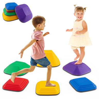 6-Piece Kids Stepping Stone Square Balance Blocks for Indoor/Outdoor