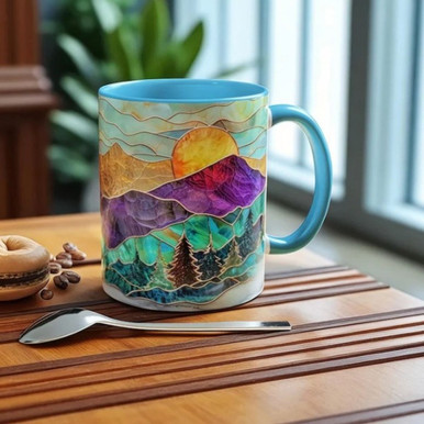 Watercolor Sunset Ceramic Coffee Cup