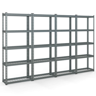 5-Tier Metal Shelving Unit with Five-Layer Storage (4-Pack)