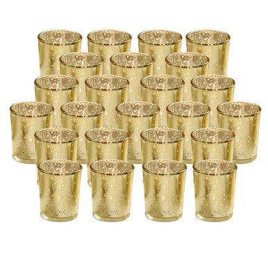 Mercury Glass Votive Tealight Candle Holder (24-Pack)