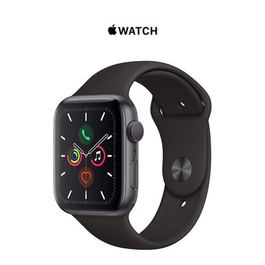 Apple Watch (GPS) Series 5 - 44MM Aluminum Case Black Sport Band