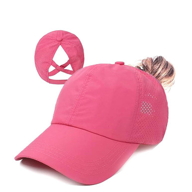 Women's Breathable Mesh Ponytail Baseball Cap - Light Gray