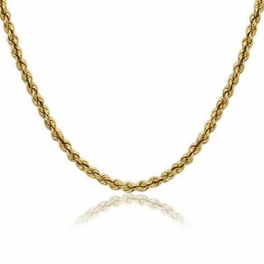 Photos - Pendant / Choker Necklace Private Label Solid 10K Yellow Gold 3mm Rope Chain - 16-inch CH1097-10K-3M