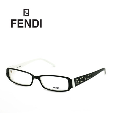 Photos - Glasses & Contact Lenses Fendi Women's Black/White Rectangle Frames FF6649615114140 