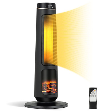 3D Flame 1500-Watt Ceramic Tower Space Heater