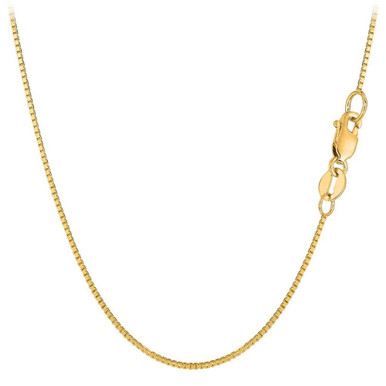 Photos - Pendant / Choker Necklace Private Label Solid 10K Yellow Gold 0.8mm Classic Box Chain - 18'' CH100-1